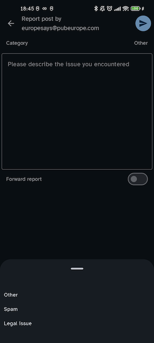 create report screen