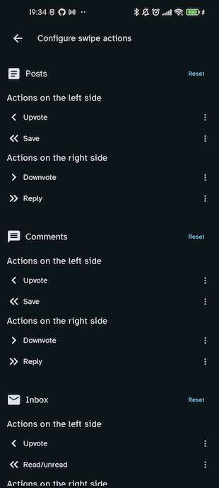 configure swipe actions