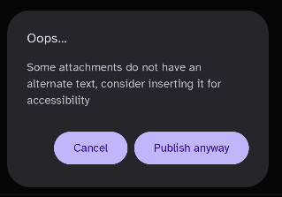 missing alt text warning